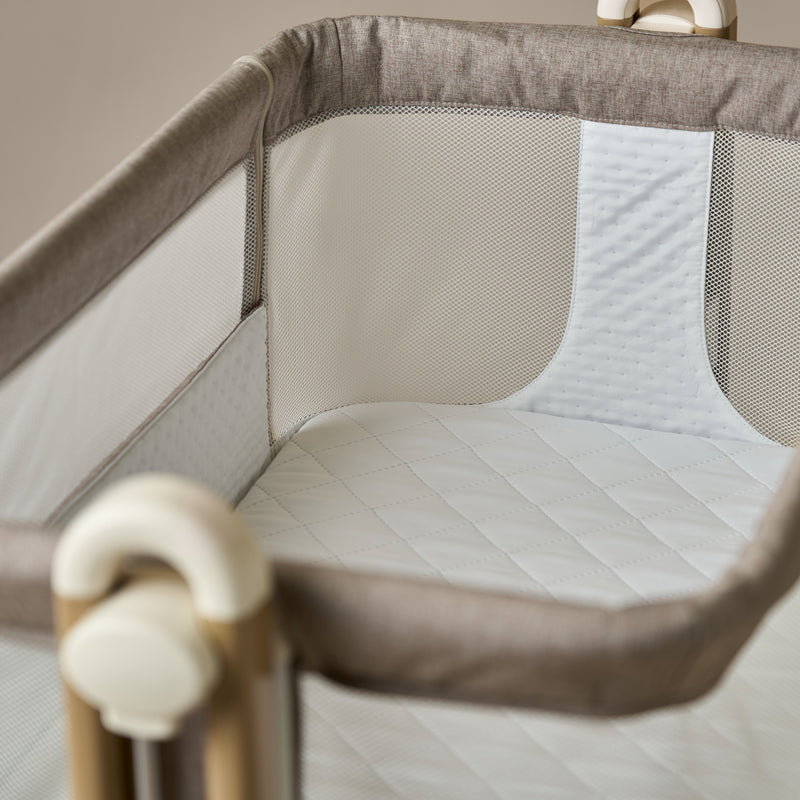 Obaby Cloud Bedside Crib - Nutmeg