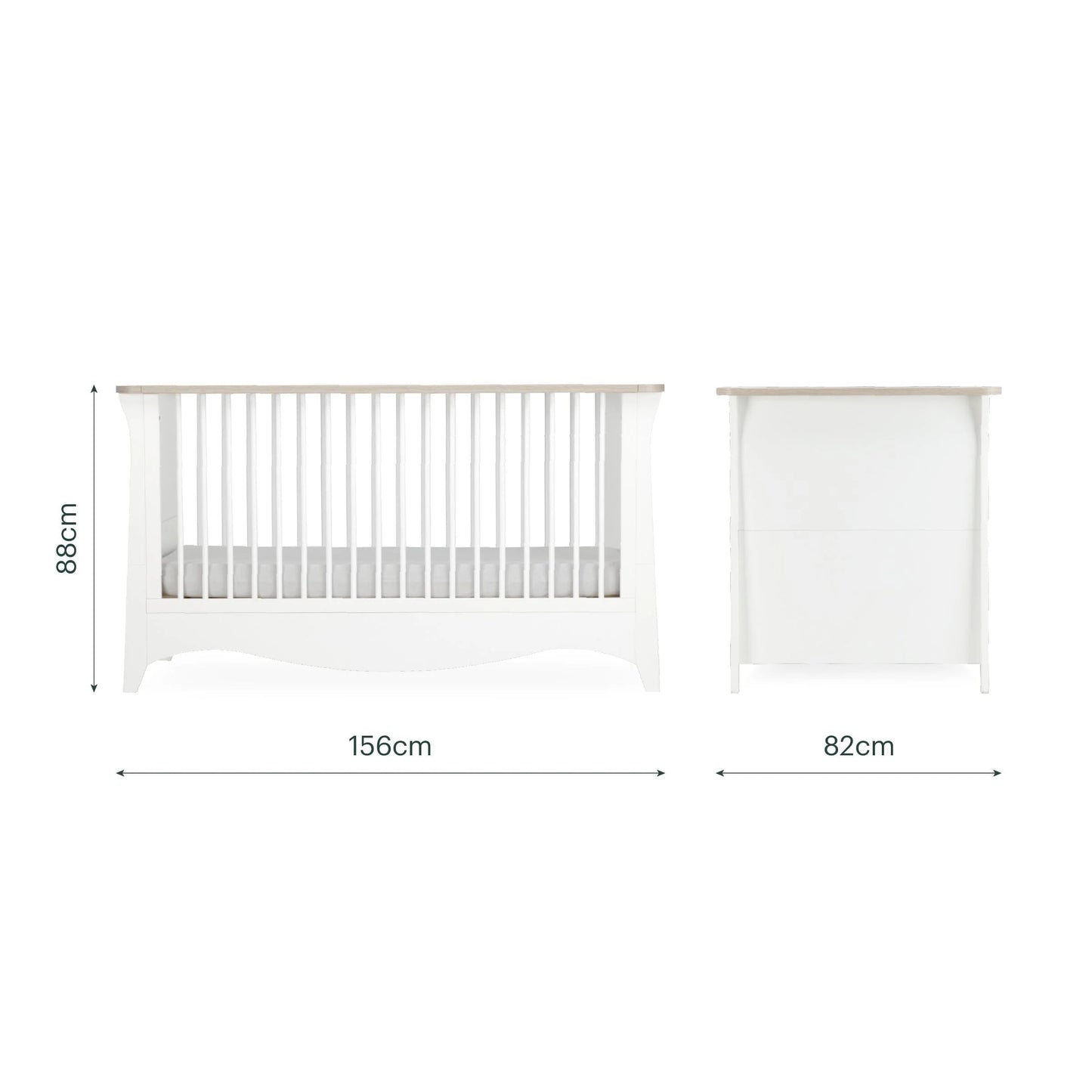 CuddleCo Clara Luxe 2 Piece Furniture Set - White & Ash