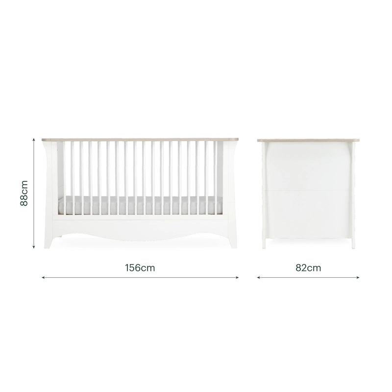 CuddleCo Clara Luxe 2 Piece Furniture Set - White & Ash