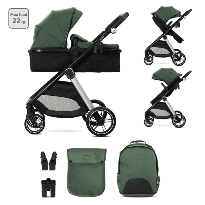 Lorelli Aspen 3in1 Travel System Inc Aria I Size Car Seat – Green