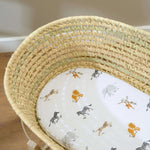 Clair De Lune 2 Pack Fitted Jungle Dream Moses Basket Sheets - 74 x 30 cm