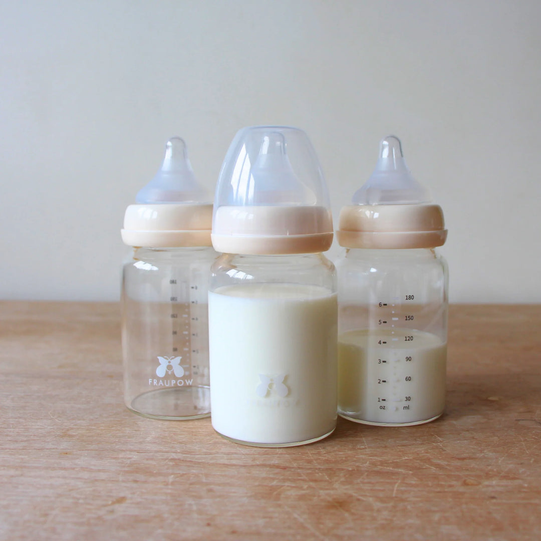 Fraupow Combi-Feed Glass Baby Bottles (Pack of 3)