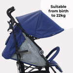 My Babiie MB02 Plus Lightweight Stroller - Blue/Grey
