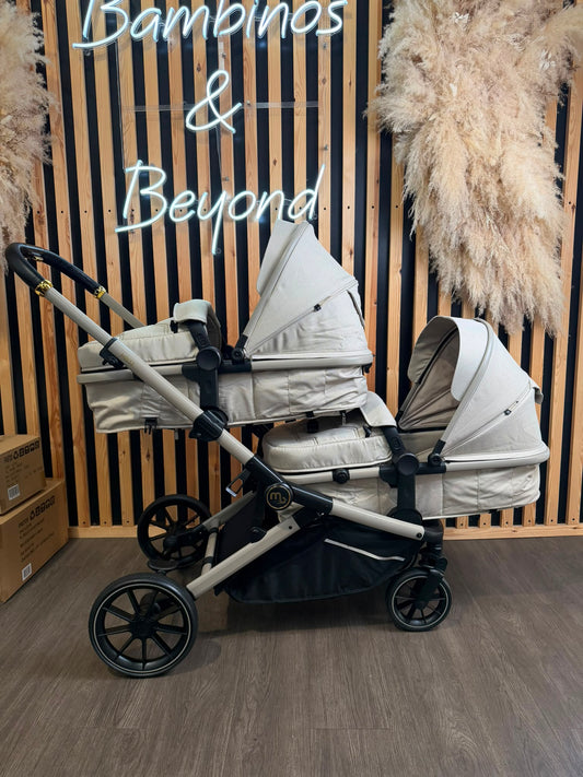 PRE LOVED My Babiie MB33 Twin Pushchair - Ivory