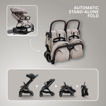 JoviKids Ayla Compact Twin Pushchair - Beige