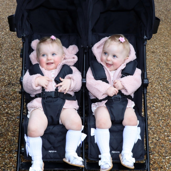 My Babiie MB12 Lightweight Twin Stroller - Black