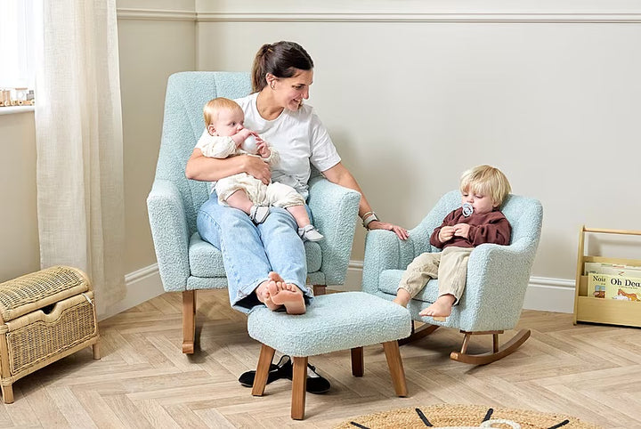 Tutti Bambini Jonah Mini Me Children's Rocking Chair - Boucle Ocean Stone