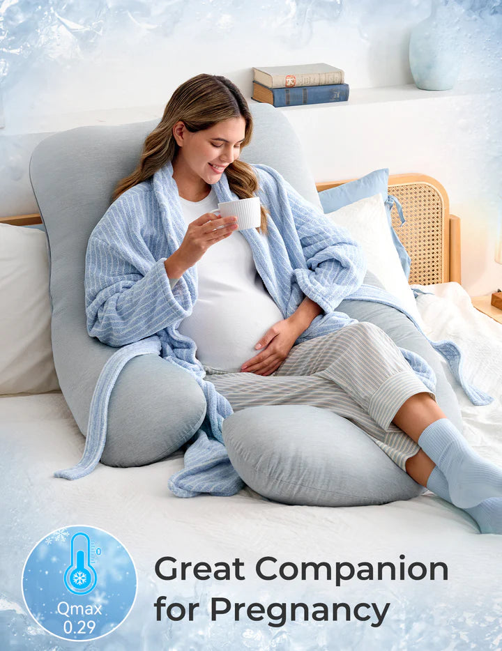 Momcozy Dreamlign U Pro Cool Feeling Maternity Pillow - Grey