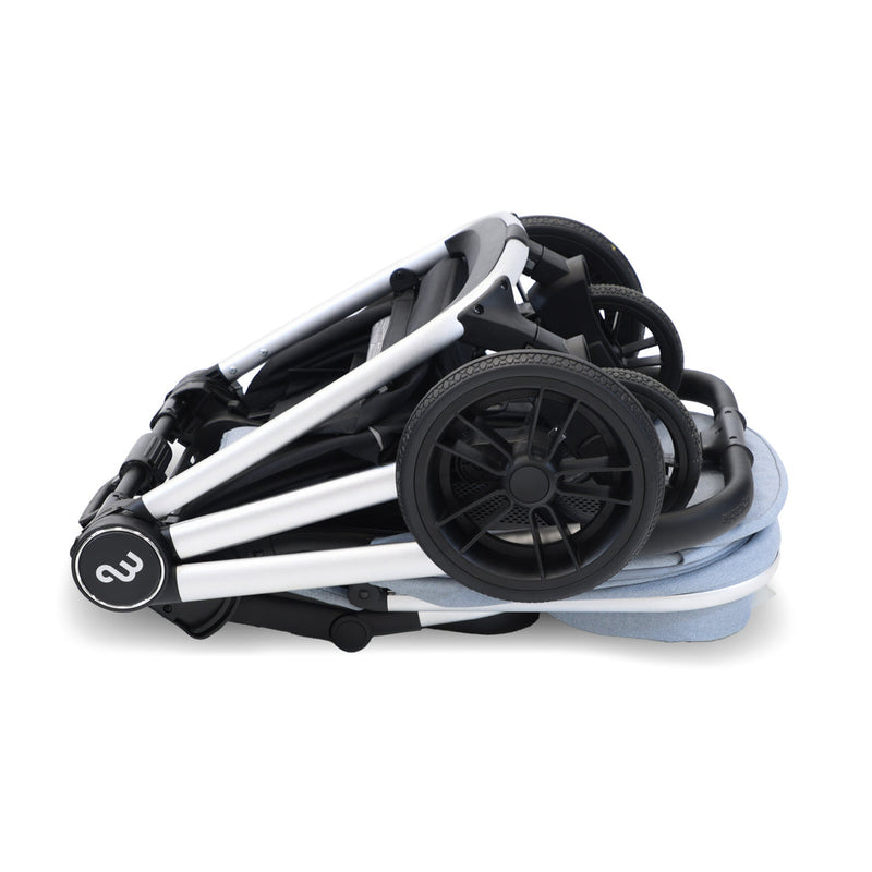 My Babiie MB450i 3in1 Travel System with Rotating Car Seat + Base - Steel Blue