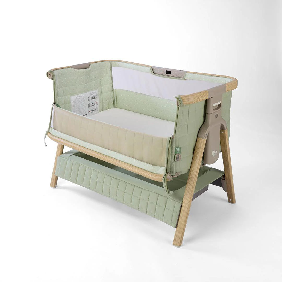 Tutti Bambini Cozee Sense Bedside Crib - Drifted Oak/Eucalyptus