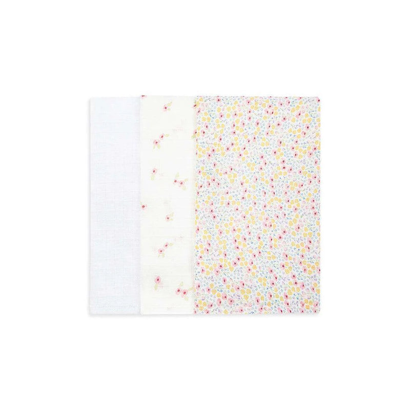 Avery Row 3 Pack Organic Baby Muslin Squares - Wildflower Garden