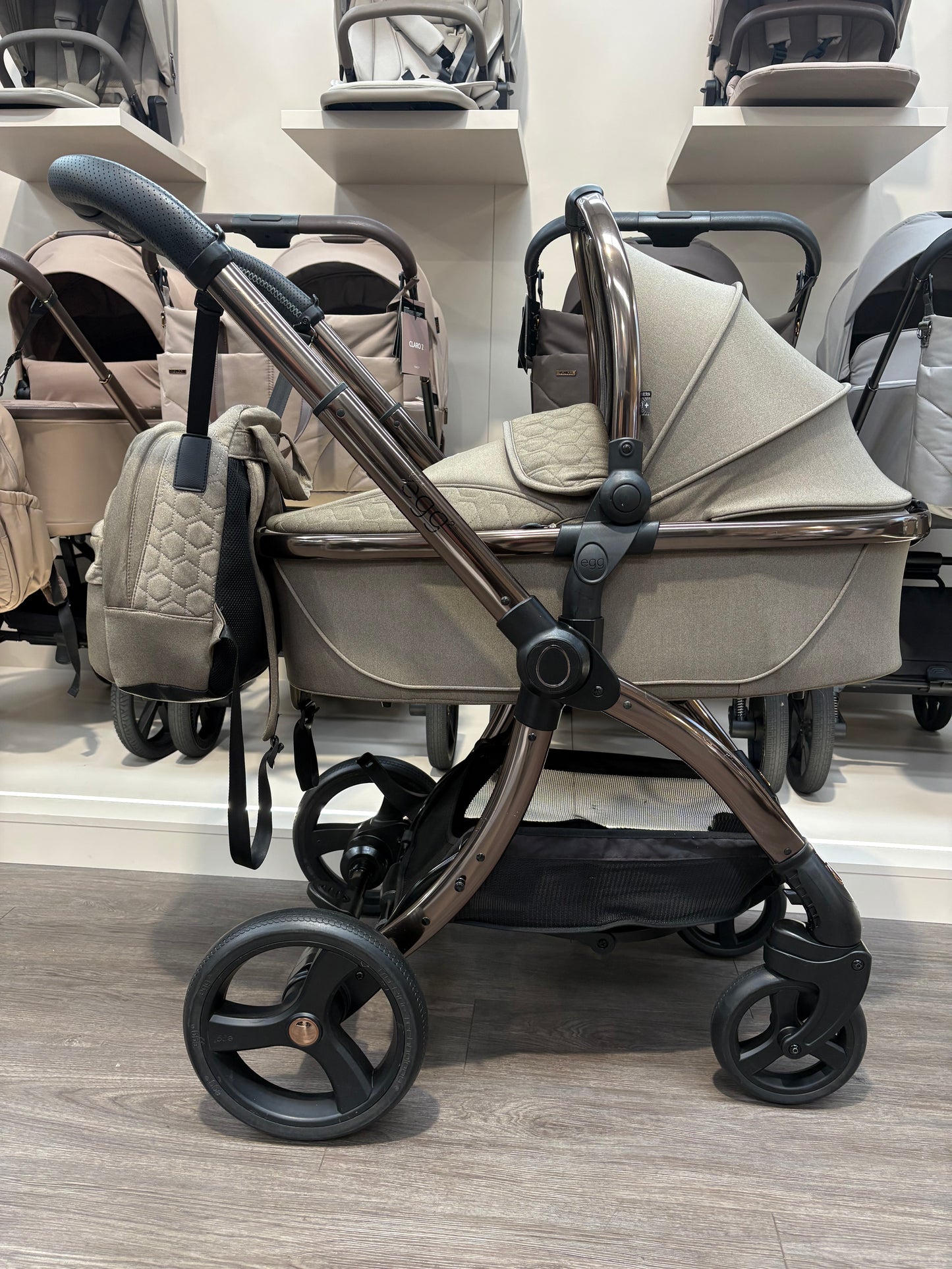 PRE LOVED egg2 Travel System w/ BRAND NEW egg Shell Car Seat - Mink