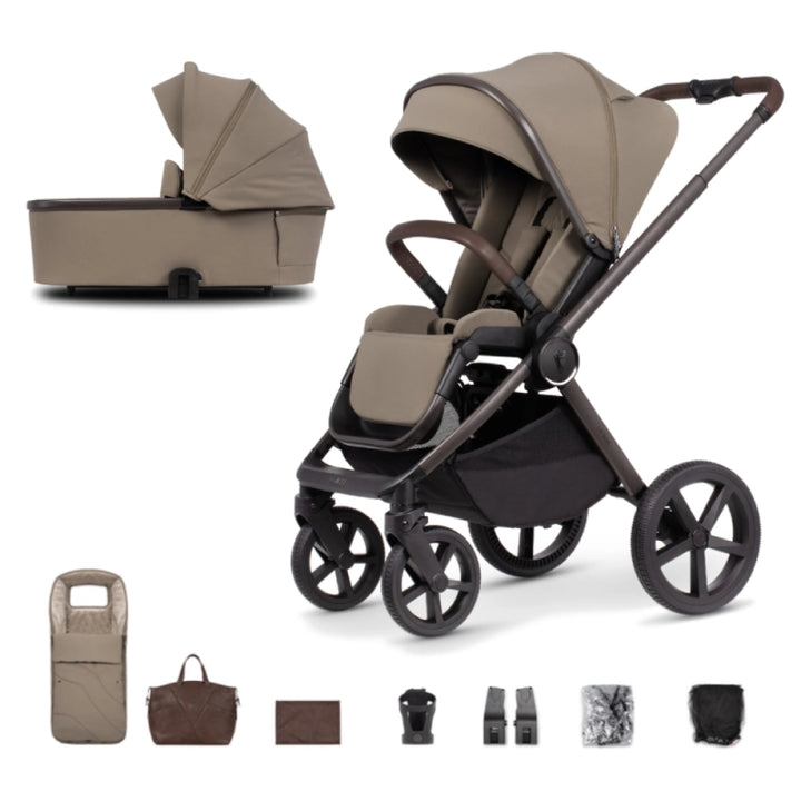 Venicci Upline Special Edition 4in1 Travel System Inc Engo Car Seat + Isofix Base - Powder