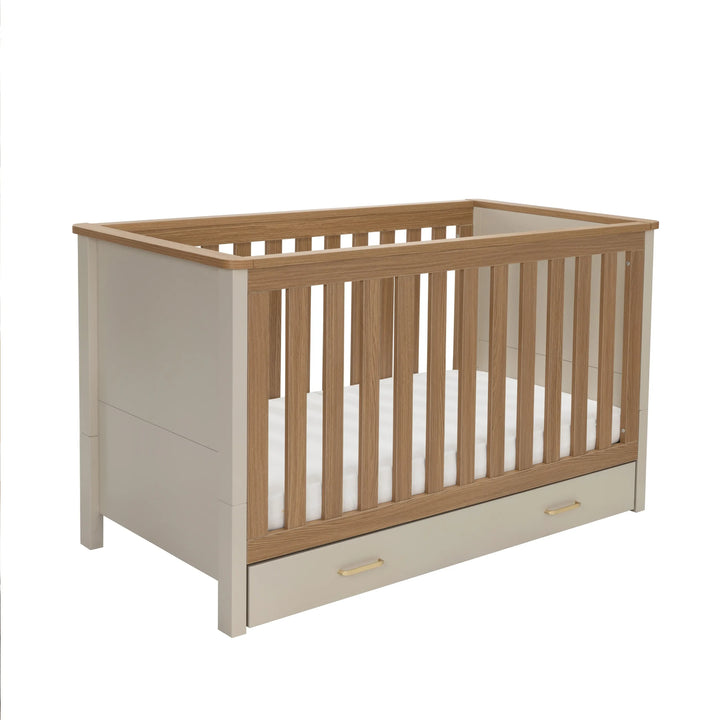 Babymore Mira Cot Bed – Cashmere Warm Oak