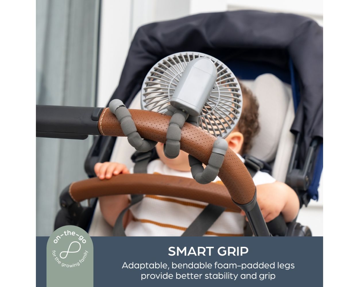 Dreambaby Smart Grip Fan With Cover - Grey