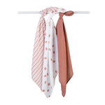 Lulujo 3 Pack Mini Muslin Cloths - Strawberries