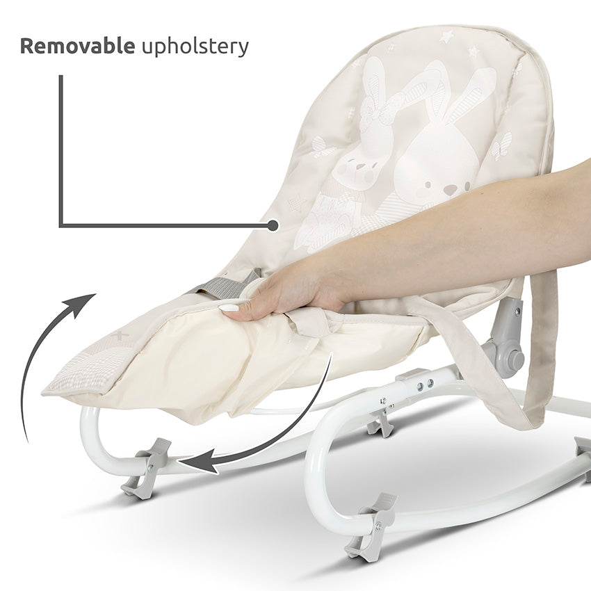 Lorelli Aspen 3in1 Travel System Bundle with Aria Luxe Car Seat, Millie Crib, Eliza Bouncer & Bonbon Highchair - Black/Beige