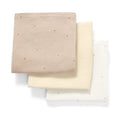 The Little Green Sheep Patterned Cotton Muslins - Pack of 3 - Truffle