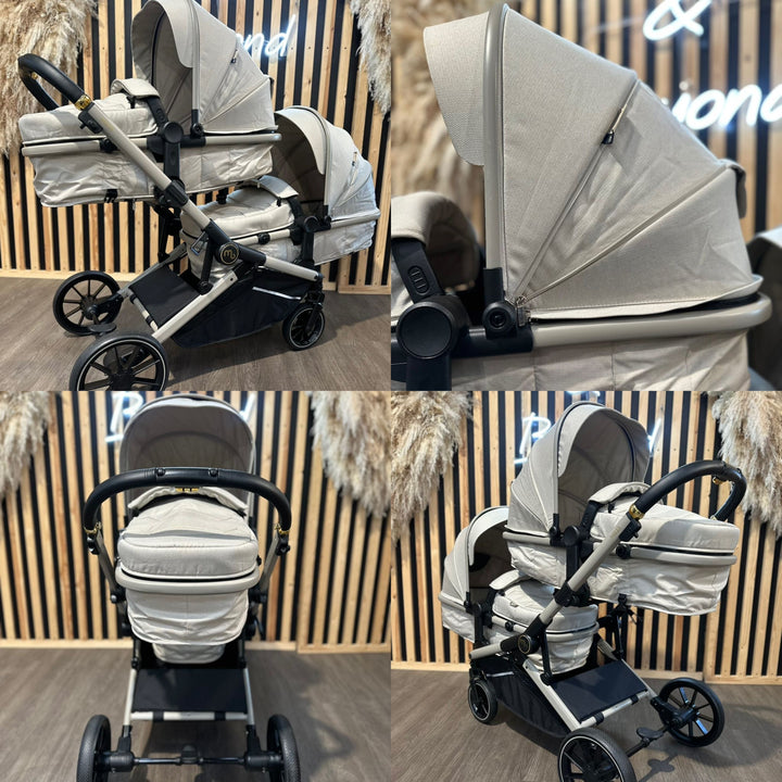 PRE LOVED My Babiie MB33 Twin Pushchair - Ivory