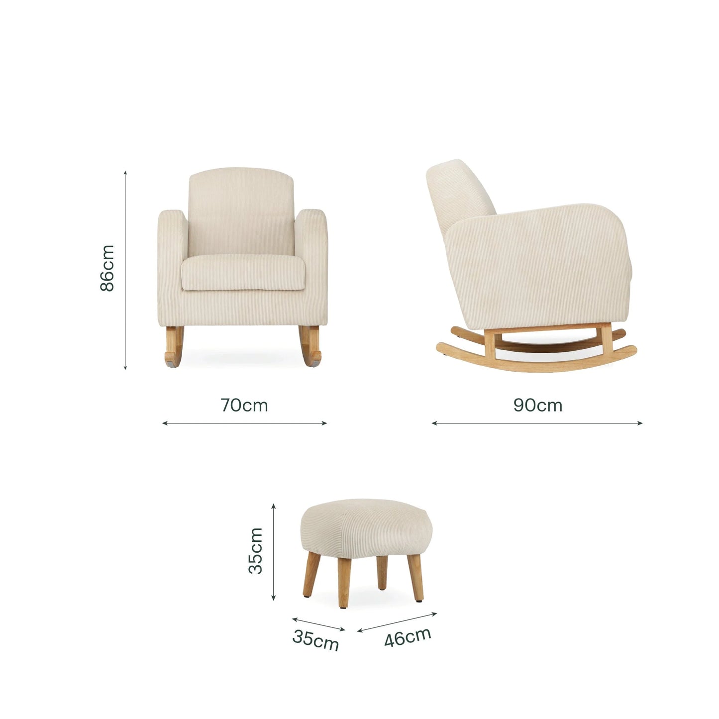 CuddleCo Etta Nursing Chair & Foot stool - Sand