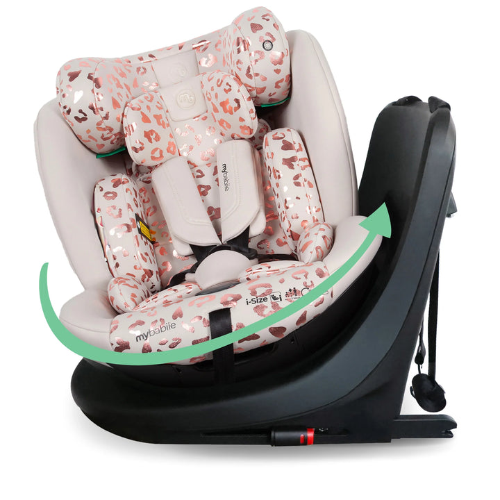 My Babiie MBCS300 Easy Spin R129 Car Seat with Top Tether - Pink Leopard