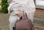 Ralphie Bear Quilted Stroller Bag - Brown/Pears Print
