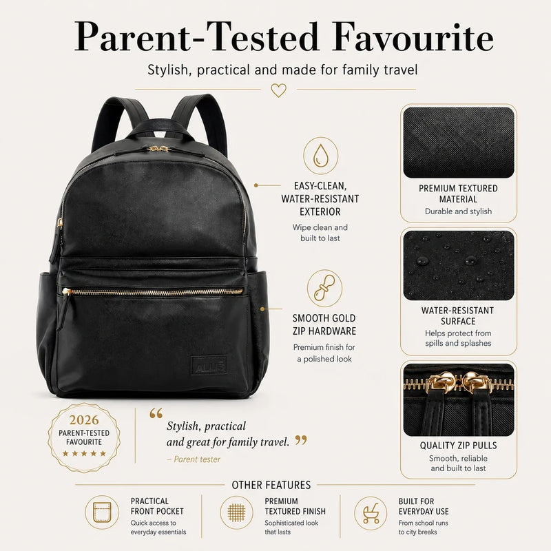 Kiin Allis Baby Lux Changing Backpack - Black