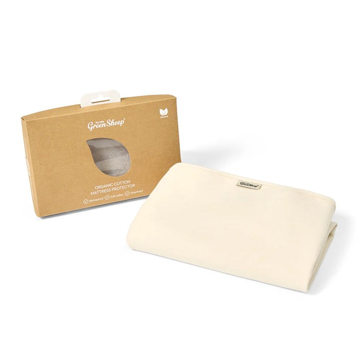 The Little Green Sheep Organic Mattress Protector Large Crib 83x50cm