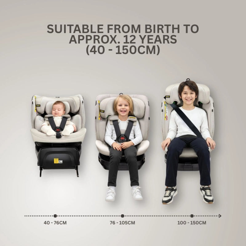 JoviKids Ranger TT 360 Spin All-Stage i-Size Car Seat – Milkstone