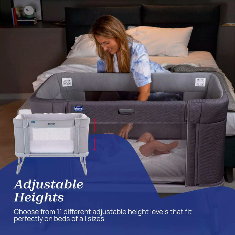 Chicco Next2Me Forever Bedside Crib To Cot - Ash Grey