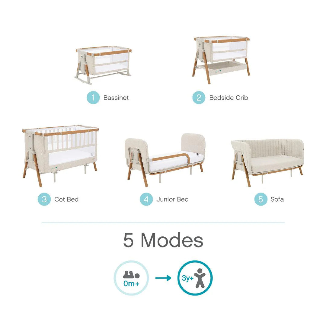 Tutti Bambini CoZee XL Junior Bed + Sofa Expansion Pack - Scandinavian Walnut/Ecru