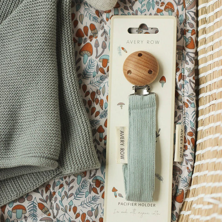 Avery Row Pacifier Holder - Blue Corduroy