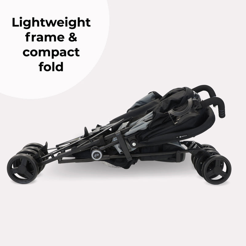 My Babiie MB02 Plus Lightweight Stroller - Black/Grey