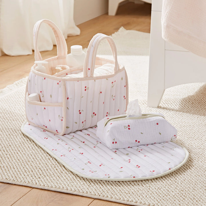 CuddleCo Nappy Caddy Set - Ditsy Cherry