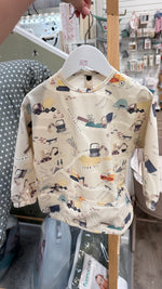 OPEN BOX Bobbin & Bumble Long Sleeved Baby Bib - Digger Land