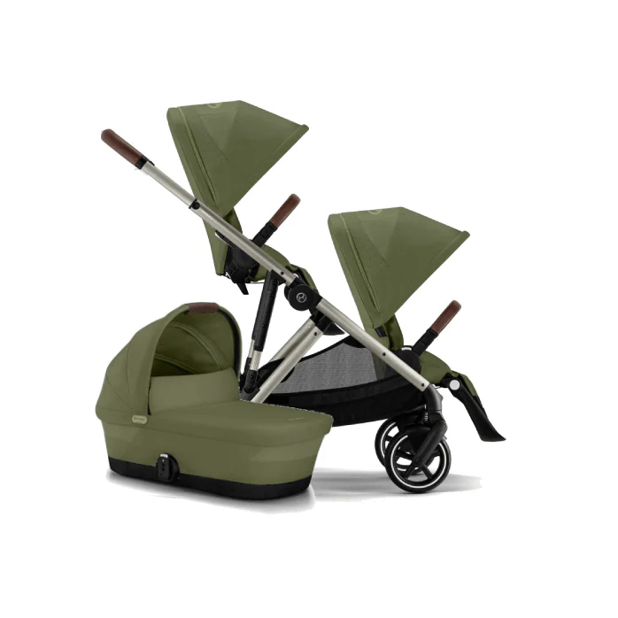 Cybex eGazelle S Double Pushchair - Taupe/Moss Green
