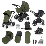 Ickle Bubba Stomp Luxe 12 Piece Cirrus Travel System + Isofix Base - Woodland/Black/Black