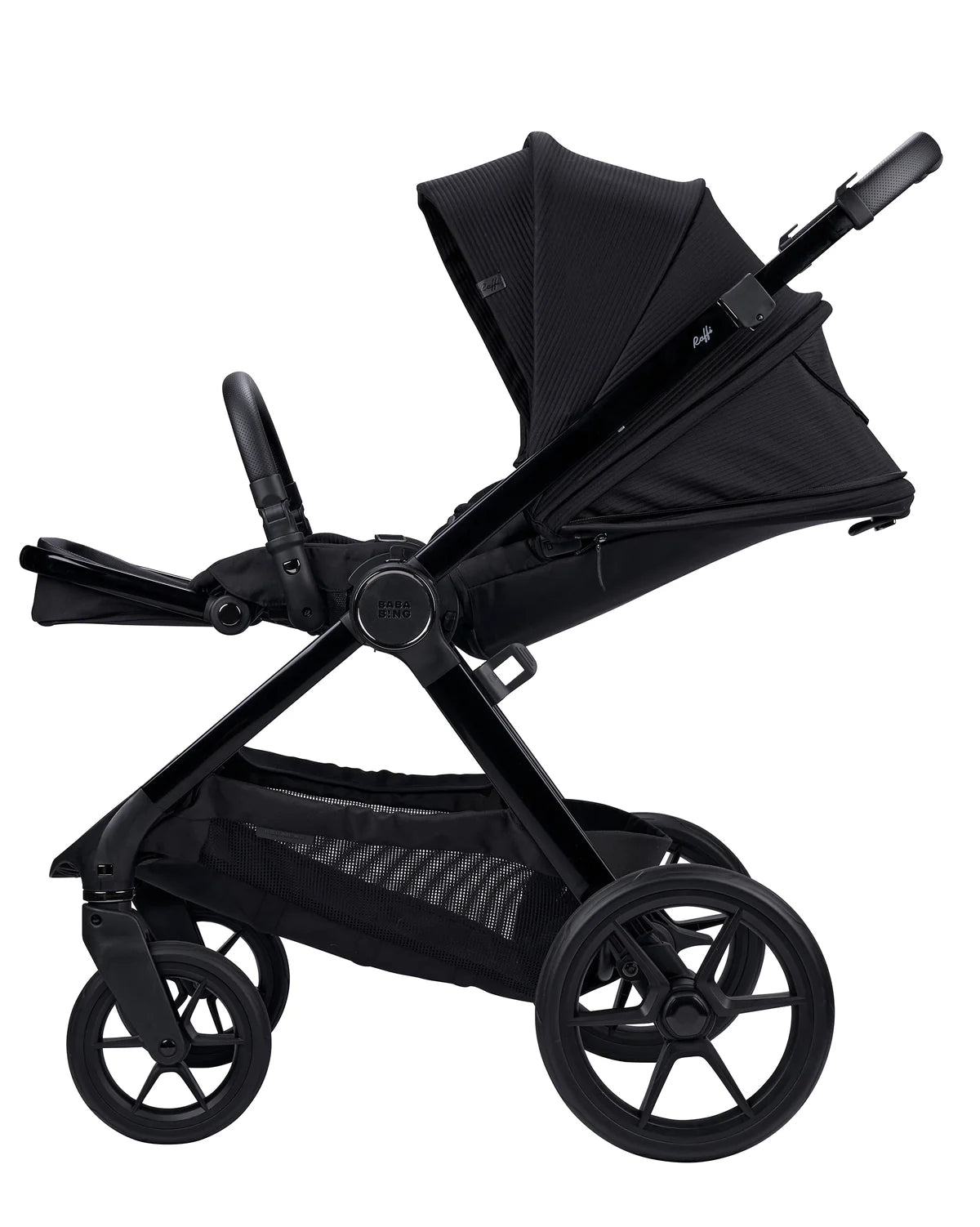 Bababing Raffi MKII 18 Piece Travel System, Home & Feeding Bundle - Satin Black