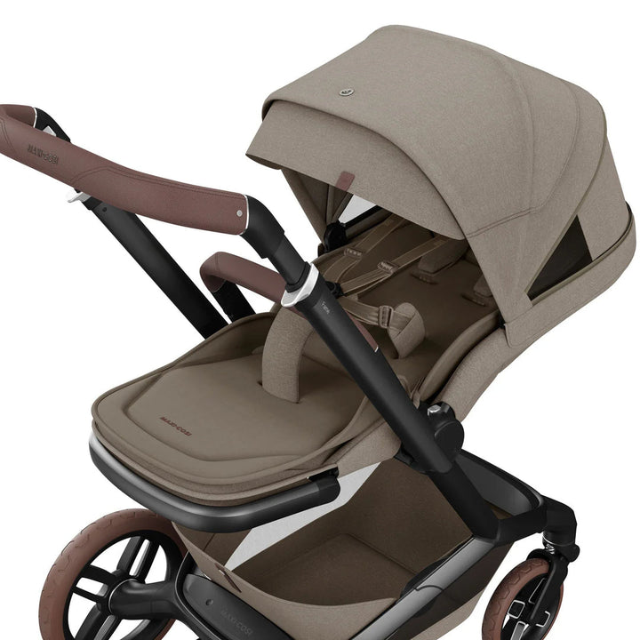 Maxi-Cosi Fame 14 Piece Premium Travel System + Home Bundle - Twillic Truffle/Brown