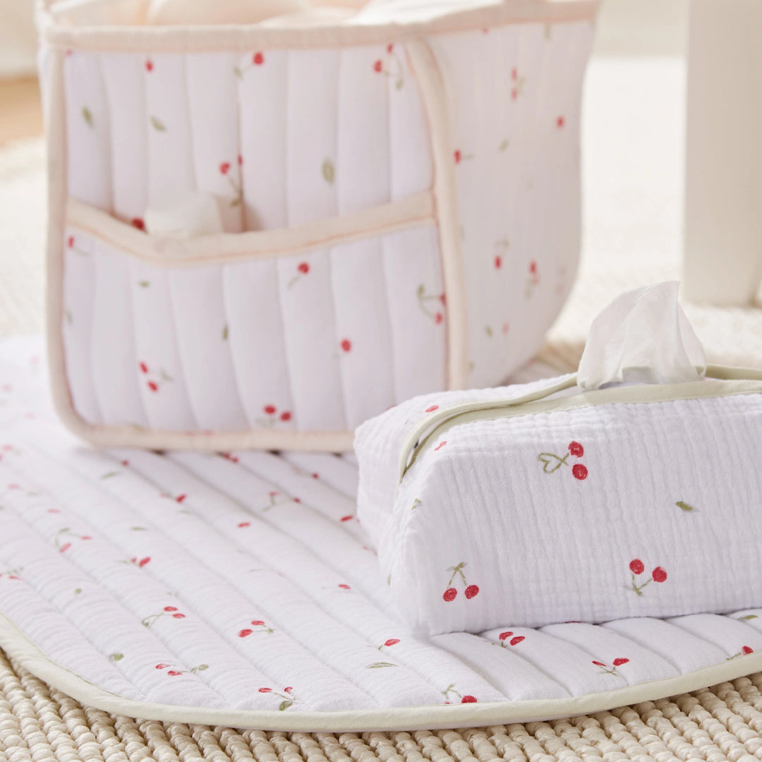 CuddleCo Nappy Caddy Set - Ditsy Cherry