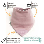 Cheeky Chompers Neckerchew Teething Dribble Bib - Dusty Pink