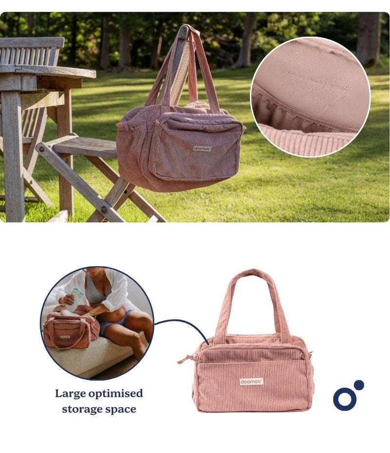 Doomoo Corduroy Soft Changing Bag - Pink