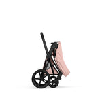 Cybex Priam Style Luxury Travel System Bundle Inc Foldable Carrycot - Peach Pink/Matt Black