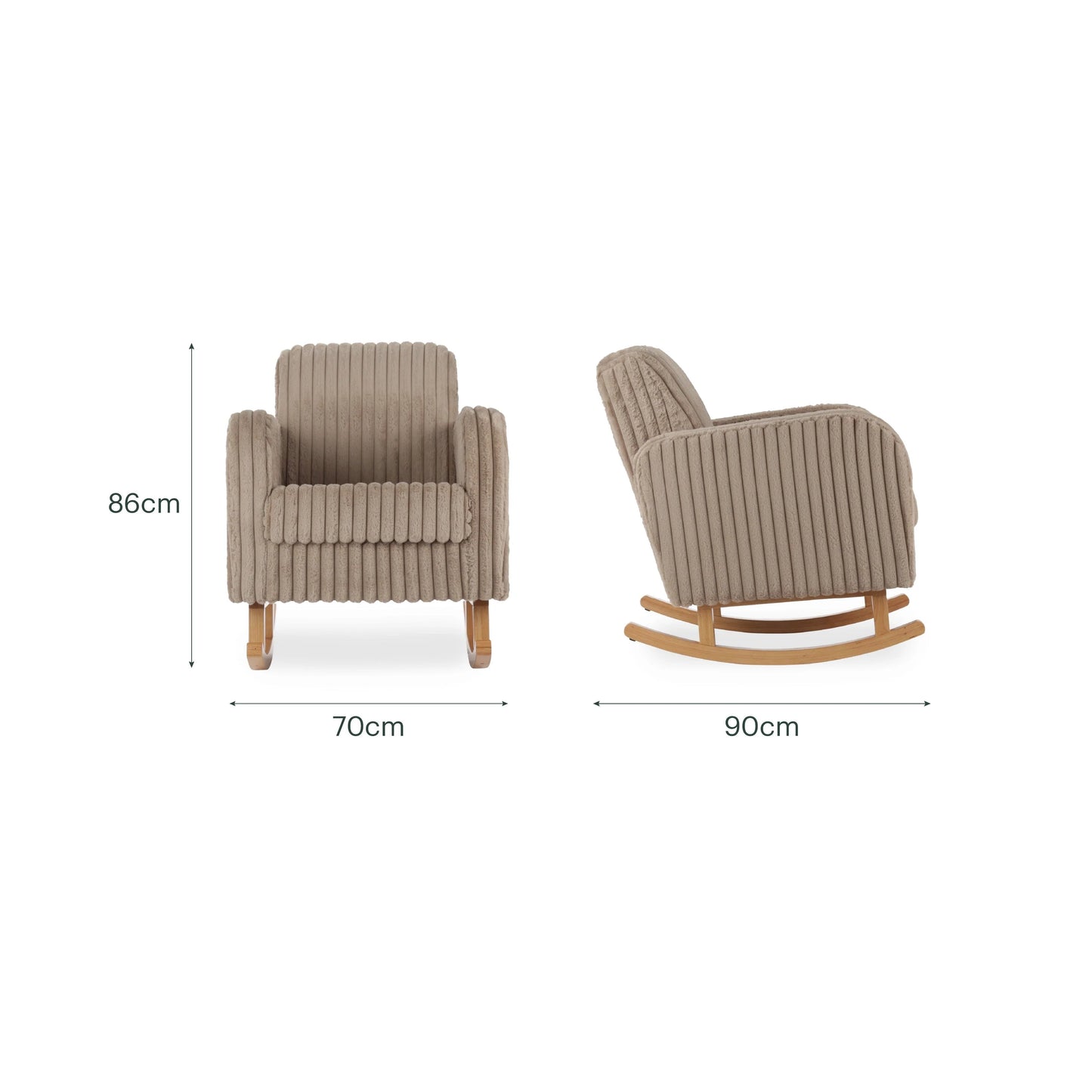 CuddleCo Etta Nursing Chair & Foot stool - Faux Fur Mink