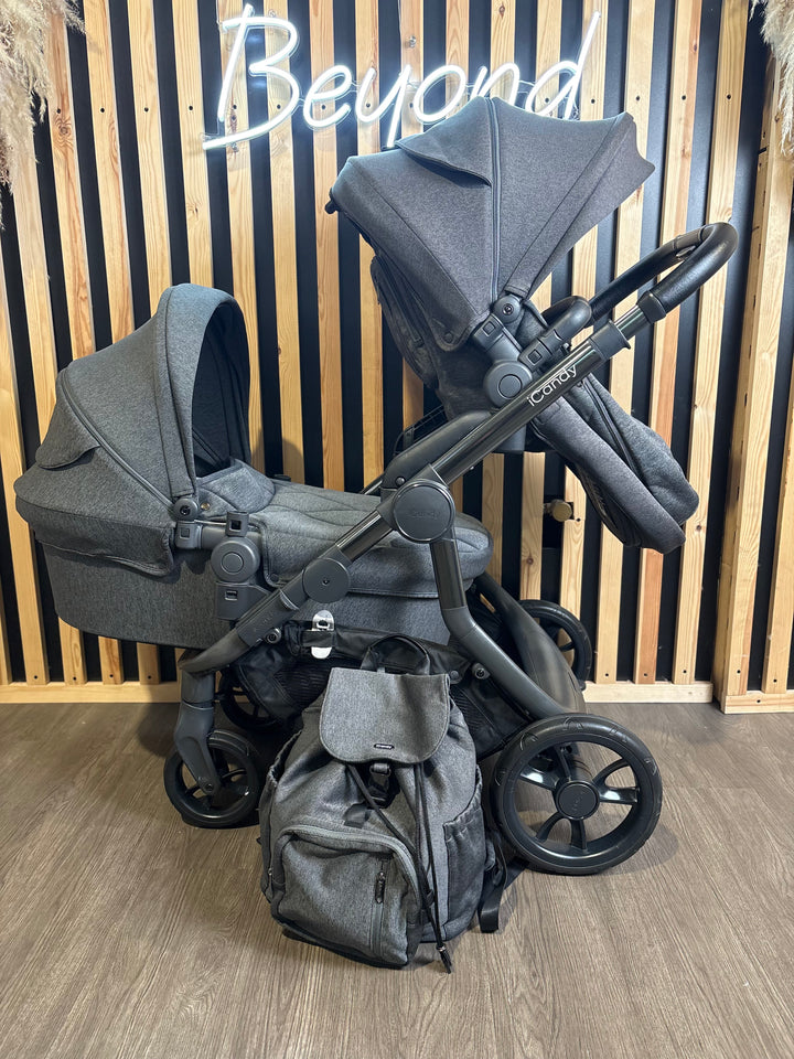 PRE LOVED iCandy Orange 3 Double Pushchair - Slate Grey Marl