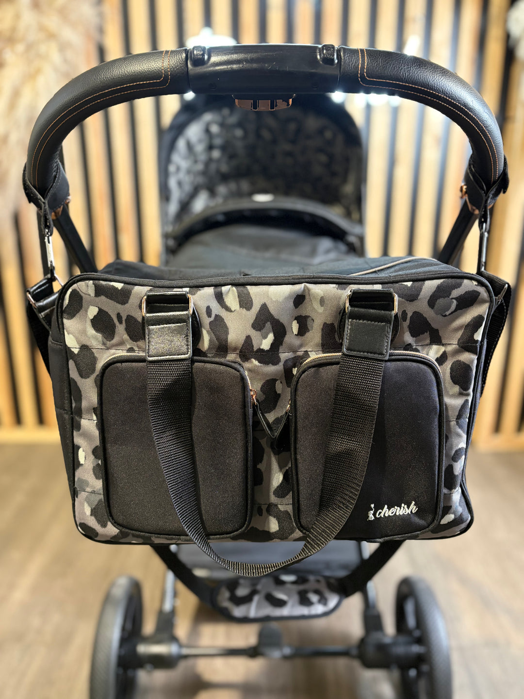 PRE LOVED My Babiie MB33 Twin Pushchair - Black Leopard