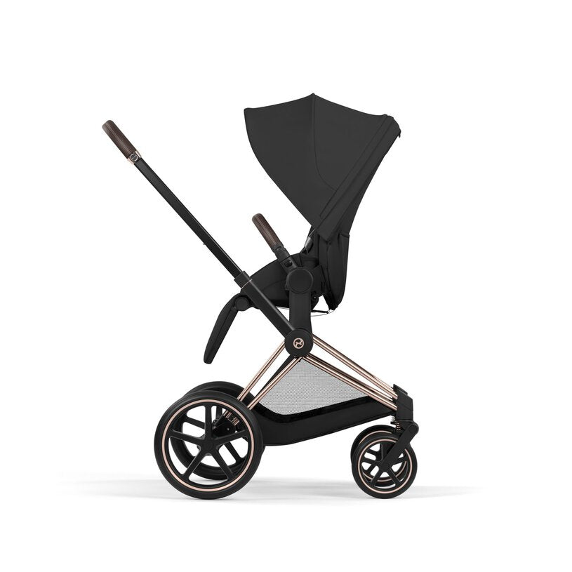 Cybex Priam Comfort Pushchair & Foldable Carrycot - Sepia Black/Rose Gold