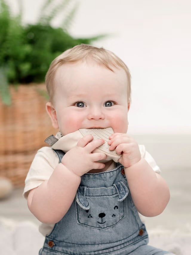Cheeky Chompers Neckerchew Teething Dribble Bib - Stone