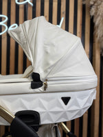 EX DISPLAY Junama Diamond 3in1 Travel System - Fluo Individual White & Gold