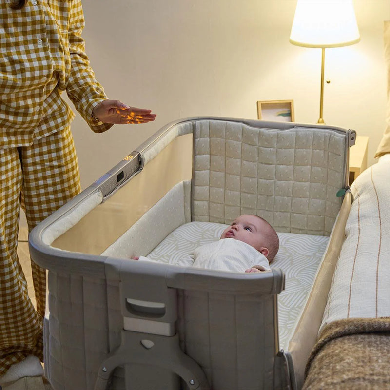 Tutti Bambini Cozee Sense Bedside Crib - Soft Walnut/Cocoa